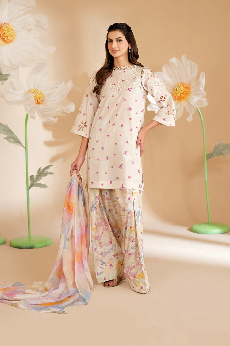 Iznik Printed Lawn 3Pcs Unstitched Suits With Lawn Dupatta