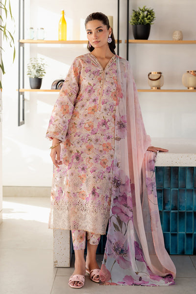 Baroque EMBROIDERED Unstitched Lawn 3 Pcs
